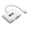 Tripp Lite USB-C Male to 4K HDMI and VGA Female Adapter Cable - White Image