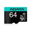64GB AData Premier Pro microSDXC CL10 UHS-I U3 V30 A2 Memory Card with SD Adapter Image