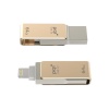 64GB PQI iConnect mini 102 USB Flash Drive For iPhone, iPod, iPad - Gold Image