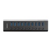 Lindy 10 Port USB 3.0 Hub with On/Off Switches USB 3.2 Gen 1 (3.1 Gen 1) Type-B 5000 Mbit/s Black