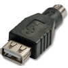 Lindy 70000 cable gender changer USB PS/2 Black