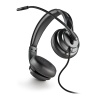 NGS VOX605 USB-C Stereo Headset with Volume Control and USB Adapter, Black Image