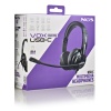 NGS VOX605 USB-C Stereo Headset with Volume Control and USB Adapter, Black Image