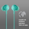 NGS Cross Drift, In-Ear Wired Headphones with 3.5mm Jack, Microphone and Control Buttons, Mint Image
