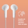 NGS Cross Flip, In-Ear Wired Headphones with 3.5mm Jack, Microphone and Control Buttons, White Image