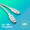NGS Zyro, 60W USB-C to USB-C Fast Charging 1m Cable, White Image