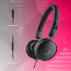 NGS Cross Hop, Wired Headphones with Integrated Microphone, Black Image