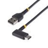 3FT USB A To USB C Right Angle Charging Cable - Black