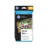 HP 303 Tri-Color Black, Cyan, Magenta, Yellow Ink Cartridge with Glossy 4x6 Photo Value Pack - 40 Sheets Image