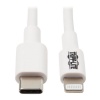 Tripp Lite 3FT (0.9m) USB-C Male to Lightning Connector Male Charging Cable - White Image