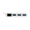 Tripp Lite 3-Port USB-C Male with 3 x USB-A and 1 x Gigabit Ethernet Female Ports Image