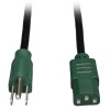 Tripp Lite 4FT NEMA 5-15P to IEC-320-C13 Universal Computer Power Cord Lead Cable - Green Plugs Image
