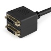 StarTech 1FT DVI-D Female to DVI-D Male Dual Video Splitter Shielded Cable - Black Image