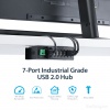 StarTech 7-Port Industrial USB2.0 Rail Mountable Hub - Black Image