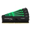 128GB Kingston HyperX Fury RGB PC4-27700 3466MHz CL17 1.35V DDR4 Quad Memory Kit (4 x 32GB) - Black