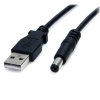 StarTech 3FT USB Type-A to Type-M Barrel 5V DC Power Cable - Black Image