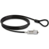StarTech 6FT Vinyl Coated Steel Laptop Combination Cable Lock - Black, Silver Image