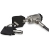 StarTech 6.6FT Push to Lock Keyed Steel Computer Cable Lock - Black, Silver Image