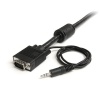 StarTech 6FT High Resolution Monitor VGA Cable With Audio - Black Image
