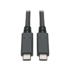 3FT Tripp Lite USB Type C Male to USB Type C Male Fast Charging Cable - Black