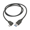 3FT Tripp Lite USB Type C Male Right-Angled to USB Type A Male Cable - Black Image