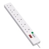 6FT Tripp Lite 6-Outlet British Outlet Surge Protector - White Image