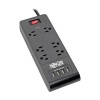 6FT Tripp Lite 6-Outlet Surge Protector With 4 USB Ports - Black Image
