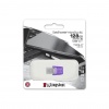 128GB Kingston Technology Data Traveler Micro Duo 3C USB Flash Drive - Stainless Steel, Purple Image