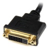 StarTech HDMI Male to DVI-D Female Video Cable Adapter 0.65FT - Black Image