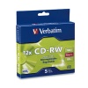 Verbatim CD-RW 700MB 12X High Speed Branded 5-Pack Slim Case Image