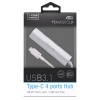 Team USB Type-C USB Hub 4 Ports - USB3.1 - Silver Image
