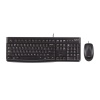Logitech MK120 Corded Thin Profile USB QWERTY Desktop Keyboard and Mouse Combo - French Layout Image