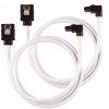 Corsair Premium Sleeved SATA III Cables 90° Connector (2 Pack) - White Image