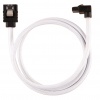 Corsair Premium Sleeved SATA III Cables 90° Connector (2 Pack) - White Image