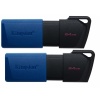 64GB Kingston DataTraveler Exodia M USB Type-A 3.2 Gen 1 Flash Drive Black Blue (Pack of 2x 64GB)