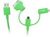 PQI i-Cable Multi-Plug (Green) for mobile devices - Lightning / Apple 30-pin / Micro USB connectors Image