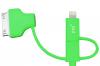PQI i-Cable Multi-Plug (Green) for mobile devices - Lightning / Apple 30-pin / Micro USB connectors Image
