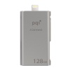 128GB PQI iConnect Space Gray OTG USB Backup Drive for iPhone / iPad / iPod With Lightning Connection Image