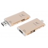 32GB PQI iConnect Gold OTG USB Backup Drive for iPhone / iPad / iPod With Lightning Connection Image