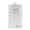 64GB PQI iConnect Silver OTG USB Backup Drive for iPhone / iPad / iPod With Lightning Connection Image