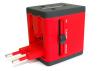 Rainbow Series Worldwide Travel Power Adapter with 2 USB ports (5V / 2.1A) - Red Edition Image