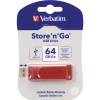 64GB Verbatim Store N Go USB2.0 Flash Drive - Red Image