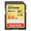 64GB Sandisk Extreme UHS-1/U3 SDXC CL10 Memory Card up to 60MB/sec Image