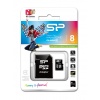 8GB Silicon Power microSD Memory Card SDHC Class 4 w/ SD adapter (SP008GBSTH004V10SP) Image