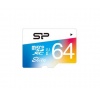 64GB Silicon Power Elite microSDXC CL10 UHS-1 85MB/sec Colorful Memory Card With Adapter Image