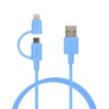 Team 2-in-1 Lightning And Micro USB Charging and Sync Cable Blue 100cm (WC02) Image