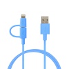 Team 2-in-1 Lightning And Micro USB Charging and Sync Cable Blue 100cm (WC02) Image