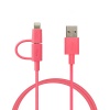 Team 2-in-1 Lightning And Micro USB Charging and Sync Cable Pink 100cm (WC02) Image