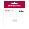 64GB Transcend JetFlash 710S Silver Metallic USB3.0 Flash Drive Image