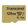 128GB Transcend 500S microSDXC UHS-I U3 V30 CL10 Memory Card with SD Adapter 95MB/sec Image